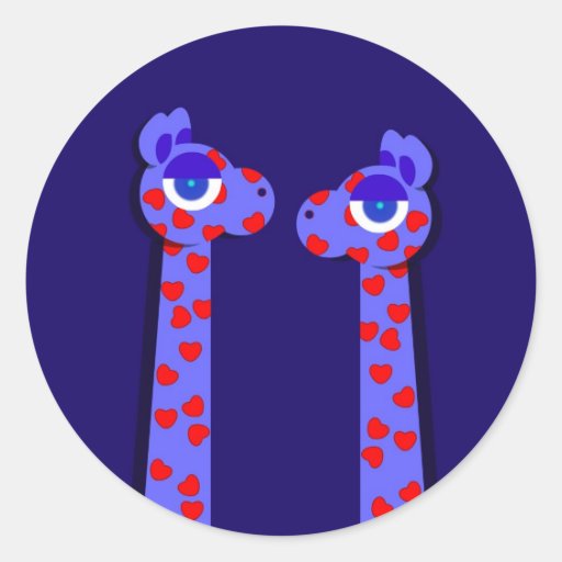 HERZ-GIRAFFEN Aufkleber