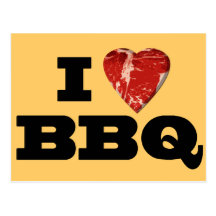 Herz I GRILLEN, Steak-Herz-Form-lustiges Grillen Postkarte