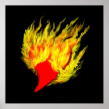 Herz im Flammen Posters