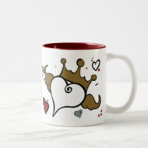 Herz mit Kronen-Becher Tee Tasse