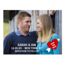 Herz-Pfeil-Foto-Save the Date Postkarten