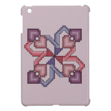 Herz-Querstich-Steppdecken-Quadrat iPad Minifall