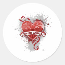 Herz Südafrika Runde Aufkleber