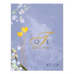 Herz-Thema-blaues Hochzeits-Monogramm UAWG (4.25x5 Individuelle Ankündigungskarte