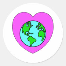 Herz unser Planet Runde Sticker