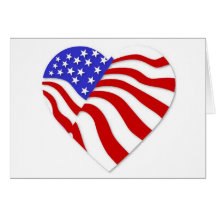Herz USA-Flagge Grußkarten