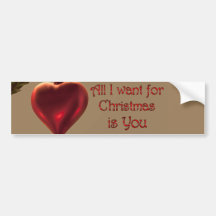 Herz-Verzierung - alle, die ich für Weihnachten wi Auto Sticker