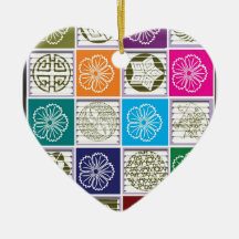 Herz-Weihnachtsverzierungs-asiatischer Entwurf Weihnachtsornament