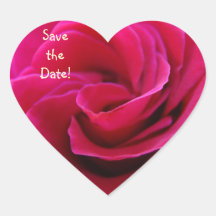 Herzaufkleber Save the Date rosa Rosen-Hochzeit