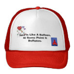Herzballon, entlüfteter Herzballon, Liebe ist… Truckerkappen