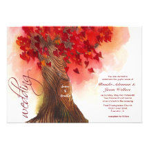Herzbaum-Hochzeitseinladung