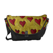 Herzen in der GoldRickshaw-Bote-Tasche Kuriertasche