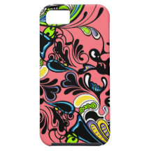 Herzen, Paisley u. Retro blühen iPhone 5 Etui