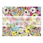 Herzen und wilde Blumen Save the Date Postkarte