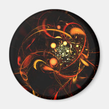 Herzschlag-abstrakte Kunst-runder Magnet Kühlschrankmagnet