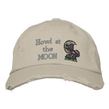 Heulen am MOND Bestickte Caps