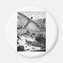 Heuschrecken-Heuschrecken-Vintager hölzerner Stich Kühlschrankmagnet
