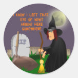 Hexe-und Newt-Halloween-Aufkleber