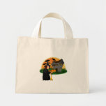 Hexe und Spuk Haus-Halloween-Tasche