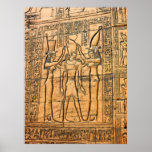Hieroglyphen an Edfu Tempel, Ägypten Plakat