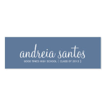 High School Graduation Name Navy Blue White 2013 Business Card