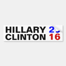 HILLARY CLINTON 2016 AUTO AUFKLEBER