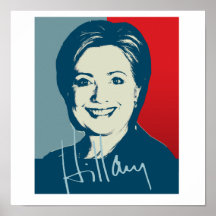 HILLARY CLINTON SIGNIERTE SIGN.png Posterdrucke