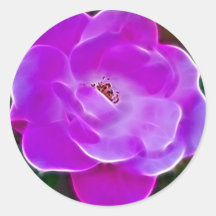 Himmlische rosa Rose und Bedeutung Runde Sticker