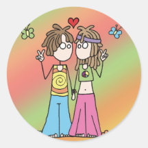 Hippie-Liebhaber-Aufkleber