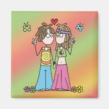 Hippie-Liebhaber-Magnet Kühlschrankmagnet