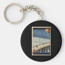 Hiroshige plötzliche Dusche über Shin-Ōhashi Brück Schlüsselbänder