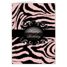 Hoch entwickeltes Zebra-Druckmonogramm Grußkarte