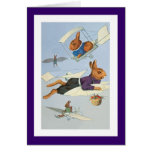 Hoch-Fliegen Osterhasen - Vintages Ostern-Kaninche Grußkarten