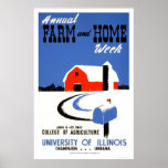 Hochschulillinois-Bauernhof WPA 1941 Posterdrucke