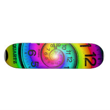 Höchste Zeit-Regenbogen-Skateboard Personalisierte Skateboarddecks