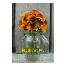 Hochzeit im Herbst UAWG: Glas der Blumen u. des Ba Einladung