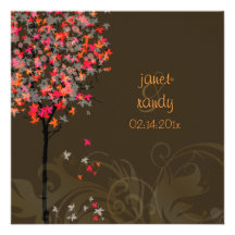 Hochzeit im Herbstseinladungen/Blätter des roten A