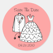 Hochzeitkleider-u. Tux-Gewohnheits-Save the Date A
