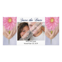 Hochzeits-Blumenstrauß-Save the Date Foto-Karte Personalisierte Photo Karte
