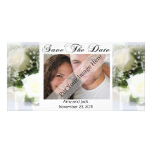Hochzeits-Blumenstrauß-Save the Date Foto-Karte Individuelle Photo Karten