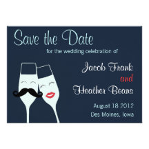 Hochzeits-Champagne-Toast Save the Date Personalisierte Ankündigungskarten
