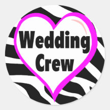 Hochzeits-Crew (Herzzebra-Druck) Sticker