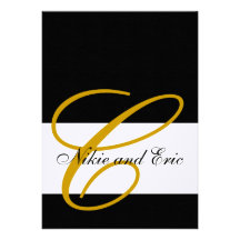 Hochzeits-Einladungs-Monogramm nennt das Schwarz-w
