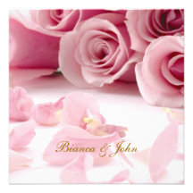 Hochzeits-Einladungs-Rosa-Rosen elegant