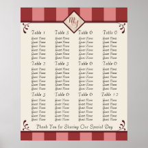 Hochzeits-Empfangs-Sitzplatz-Diagramm - Standardgr Plakate