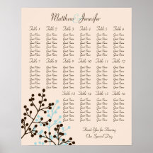 Hochzeits-Empfangs-Sitzplatz-Diagramm - Standardgr Plakat