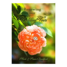 Hochzeits-Erneuerungs-Einladung - Pfirsich-Rose
