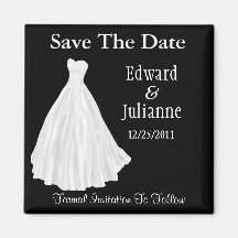 Hochzeits-Kleid Save the Date Kühlschrankmagnet