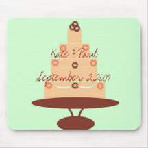 Hochzeits-Kuchen-Brautparty-Mausunterlage Mousepads