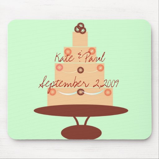 Hochzeits-Kuchen-Brautparty-Mausunterlage Mousepads